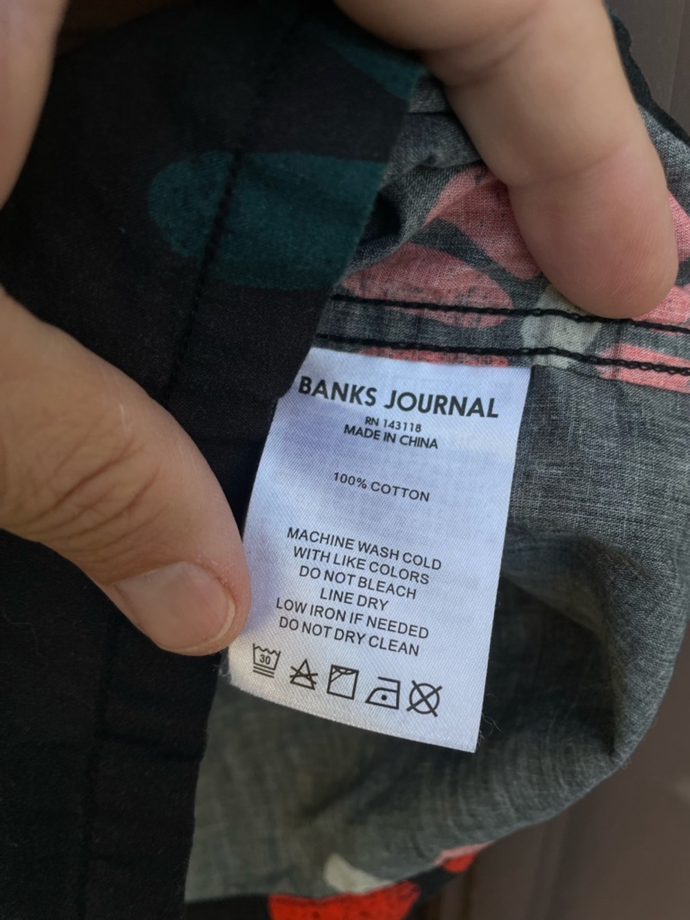 Banks Journal * Black Floral Patterned Shirt L - Picture 9 of 11